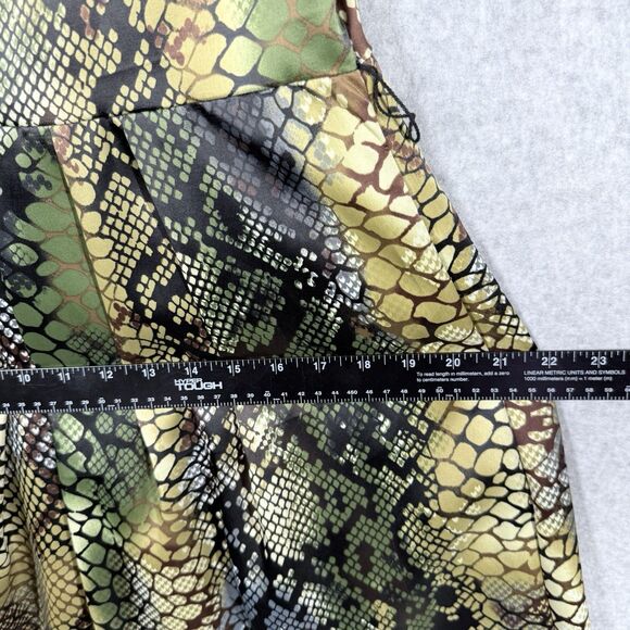 Cato Snake Skin Dress Womens Sz Med Brown Green With Belt Stretch - Picture 10 of 13